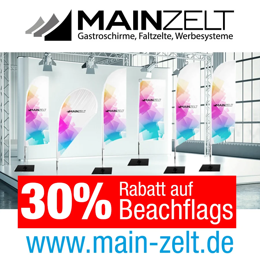 30% Rabatt auf Beachflags