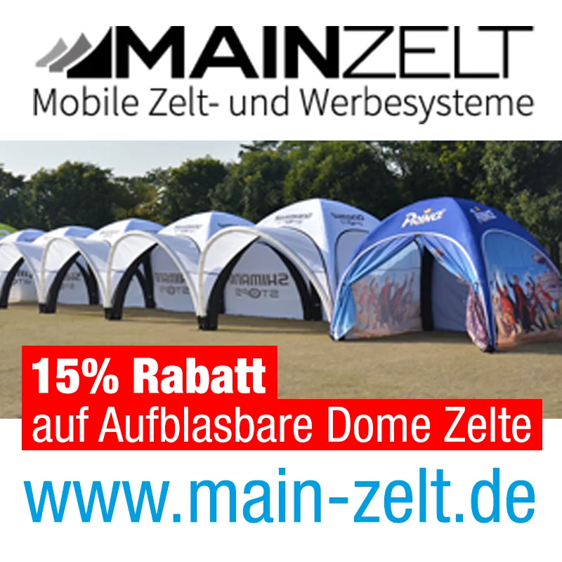 15 % Rabatt auf aufblasbare Dome Zelte