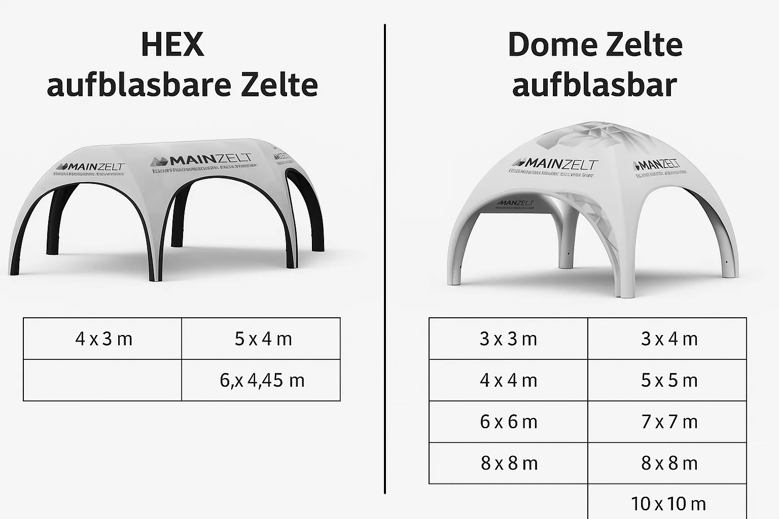 HEX aufblasbare Zelte vs. Dome Zelte aufblasbar – Welches Eventzelt passt zu Ihrem Einsatz?